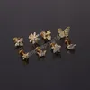 Flower Crown Butterfly Star Ear Piercing Cz Cartilage Helix Daith Conch Tragus Stud Labret Back Piercing Jewelry