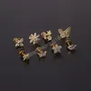 Flower Crown Butterfly Star Ear Piercing Cz Cartilage Helix Daith Conch Tragus Stud Labret Back Piercing Jewelry