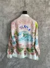 Casablanc Gradient Silk Printed Shirt Beach Surfing Landscape Satin Casual Long Sleeve Shirts267S