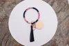 Utrikeshandel Kreativ personlighet Färg Mjukt keramik Armband Bohemian Blank Disc Tassel Keychain