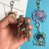 Genshin Impact Zhongli Diluc Keychain Cosplay Cute Game Character Venti Paimon Tartaglia Mona Acrylic Key Chain Pendant Keyring