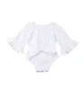 Kinderkleding Meisjes Jongens Effen Romper Pasgeboren Zuigeling Boog Bell Sleeve Jumpsuits 2019 Lente Herfst Baby Klimmen Kleding C2180 109 Z2