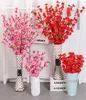 120 cm de altura Cereza artificial Primavera Ciruelo Flor de durazno Rama Flor de seda Árbol para decoración del banquete de boda color rosa blanco rojo