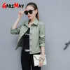 Autumn Women Pu Leather Jacket Zipper Short Soft Jackets Plus Size Biker nk Faux Motorcycle Coat Outerwear 210428