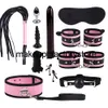 Sex Toy Massager Massage 11-stycken BDSM Äkta presentläder Bondage Set Fetish Handcuffs Collar Gag Whip Erotic Adult Sex Toys For Women Couples Games