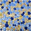 Sfondi Blu Beige Ciottoli Fambe Mosaico in ceramica smaltata Piastrella campione per pavimento del bagno Decorazione della piscina Adesivo da parete231g