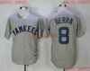 Homens homens jovens yogi berra beisebol camisas costuradas personalizam qualquer nome N￺mero Jersey XS-5xl