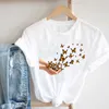 Frauen Schmetterling Kurzarm Frühling Sommer Trend Druck Kleidung Mode Kleidung Drucken T Top T-shirt Weibliche Grafik T-shirt X0527