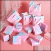 Boxes & Display Jewelryfashion Marble Print Diy Handmade Jewelry Box Gradient Cloud Gift Packaging Paper Case Small Fresh Necklace Earrings