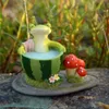 Cute Animal Frog Anguria Figurine Micro Fairy Garden Kawaii Miniature Terrarium Dollhouse Decor Bonsai Decorazione Ornamenti 210804