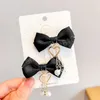 Fashion Pearl Hair Clip For Women Korean Hairpins Geometric Bow Pendant Barrettes Girl Hairgrip Side Clips Hair Accessories