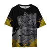 Retro Letnia męska koszulka Lion Dance Chinese Tee Moda Top Mans Kobiet Krótki Rękaw National Casual Loose Ice Silk Lovers Tees