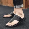 2023 Men's Summer Leather Slippers High Quality Outdoor Fashion Personality Youth Driving Flip-Flops Wholesale Specials 39-44
