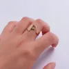 Chunky Brede Holle initialen A-Z Letter Ring Sliver Gouden Metaal Verstelbare Opening Band Ringen Naam Alfabet Vrouwelijke Party Mode-sieraden