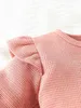 Body bébé en tricot gaufré à volants avec bandeau SHE