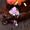 Pinces à cheveux Barrettes ethnique élastique bijoux pour femmes filles verre émaillé feuille mignon résine fleur tête porter accessoires féminins