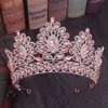 KMVEXO 2019 Corone di diadema barocco vintage Regina Re Sposa Corona di cristallo rosa Spettacolo Accessori per capelli da sposa da sposa