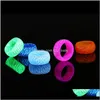 Style Luminous Flower Pattern Simple Resin Glow In Dark Kids Party Gifts 5 Colors Choose Xkpue Band Rings Lyiem