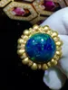 Bagues de cluster Bague Opal Fine Bijoux Pure 18 K Or 100% Naturel Changement de couleur Pierres précieuses 5.8ct Femme pour les femmes