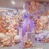 135 sztuk Rainbow Macaron Balloons Garland Arch Kit Pastel Baby Shower Urodziny Bridal Prysznic Ice Cream Party Decor Balony 210626