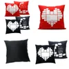 40*40cm Sublimation Blank Cushion Cover Pillow Cases Black Red Heart Moon DIY Photo Thermal Heat Print Party Easter Pillow Covers