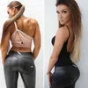 Sonbahar Kalınlaşmak Jegging Casual Pantolon Seksi Deri Pantolon Siyah Yüksek Bel Bodycon Streç Kalem Kadın Pantolon 10867 210518