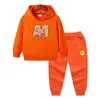 Summer A4 Merch Child Hoodie Pants Suit a4 Donuts print Boy Girl Sweatshirt Tops Casual Quality kids Baby Clothing 211110