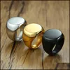 Cluster Jewelrycluster Rings Big Large Black Gold Sier Color Male Men Statement Round Solid Stainless Steel Fashion Jewelry Size 8 9 10 11 1