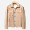 Mcikkny Men Suede Leather Jackets Vintage Cargo Outwear Coats For Male Clothing Spring Autumn Men's