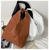 Evening Bags 2021 Women's Vintage PU Leather With Microfiberleather Tote Hobo Shoulder Bag Handbag Large A4 College School Business