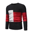 Casual Men's Sweater O-Neck Contrast Color Slim Fit Knittwear 2022 Spring Mens Sweaters Pullovers Pullover Men Pull Homme