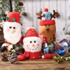 クリスマスキャンディボックスハンディングハンド子供用透明なプラスチック人形収納ボトルサンタクロースバッグ甘い新年の家族パーティー用品装飾