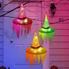 Halloween Decorations Hanging Lighted LED Glowing Witch Hat Battery Operated for Porch Outdoor Tree Yard XBJK21082821654