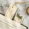 ブックマーク30pcs/boxヴィンテージフラワーブックマークかわいい緑の植物紙の本マークグリーティングカード女の子ギフト学校kawaii文房具