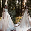 Flor meninas vestido com arco elegante primeiros vestidos de comunhão sagrados jóias laço de jóia volta de volta cetim vestido de pageant para meninas 2021