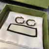 Full Diamond Letter Charm Earrings Double Alphabet Studs Rhinestone Eardrops Girl Crystal Dangler With Gift Box