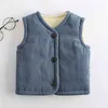 gilet per bambini autunno e inverno ragazzi baby seta cotone spesso ragazze gilet stile straniero P4707 210622