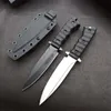Promotion Outdoor Survival Straight Tactical Knife DC53 Satin/Black Titanium Coated Drop Point Blade Full Tang GRN Handle Knives With Kydex