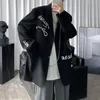Oversize Albicocca Lettere Graffiti Blazer Giacca da donna Cappotto allentato Streetwear Capispalla primaverile 2021 Stile coreano Ufficio Donna Abiti da donna