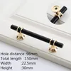 Modern Zinc Alloy Black Gold Door Handles Kitchen Cabinet Handles Solid Drawer Knobs Fashion Furniture Handle Hardware