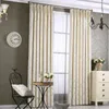 Modern Chenille Grey Curtain for Living Room Luxury Fabric Geometric Drapes for Bedroom Silver Lines Tents Window Treatment 210712