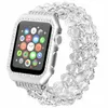 2 in 1 kristallen kralen horlogebanden diamantkas voor Apple Watchband Ultra 49mm 38 mm 40 mm 41 mm 45 mm 42 mm 44 mm Klasse retro kralen rek elastische band Iwatch 8 7 6 SE 5 4 3