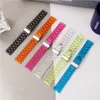 Acrylique coloré trois perles fermoir pliant bracelets de montre dragonne Samsung pour Gear S2 Huawei GT Garmin 20mm 22mm 40mm 44mm Apple Watch 3456