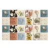 Window Stickers Waterproof Self-adhesive Tile Sticker Kitchen Bathroom Backsplash Removable Wall 24PCS Decal Home Decor Flower Wallpaper