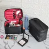 Multifuncional Gran capacidad Portable Cosméticos Case impermeable Organizador de nylon Cierre de la cremallera Bolsa de maquillaje Cajas