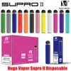 Original Hugo Vapor Supro II II Disviel Pod Elevável Kit E-Cigarros 800 Puffs 650mAh Bateria 3.5ml Cartucho Prefilado Vape Vape Vape VS Bar Plus Flex XXL 100% Authentic