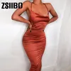 Vestidos casuais neon cetim renda up verão mulheres bodycon long midi vintage backless party elegante roupas