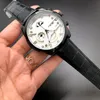 High Quality Fashion Men's Watches All Dial Work Leather Strap 42mm Dial Gold Watch Men's Valentine's Day Gift Dire198p