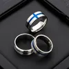 Stainless Steel Groove Cross Band Rings Blue Black Gold Finger Ring women men fashion jewelry will and sandy