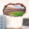 Broken Wall 3D Soccer Field wall stickers for kids baby rooms bedroom home decoration mural poster football sticker art decals Y088669611